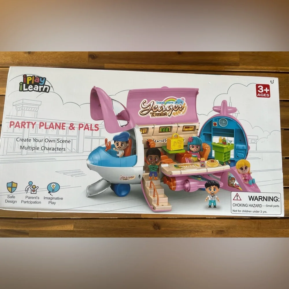 iPlay, iLearn Airplane Dollhouse Playset for Girls 3-5, Kids Pretend Play Dol...